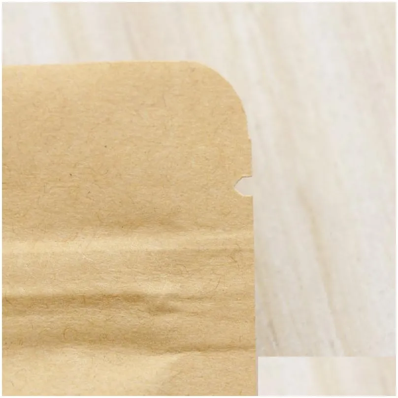 Packing Bags Wholesale Kraft Paper Bag With Window Stand Up Pouches Bags For Gift Dried Food Fruit Tea Packaging Storage Office School Dhc7H