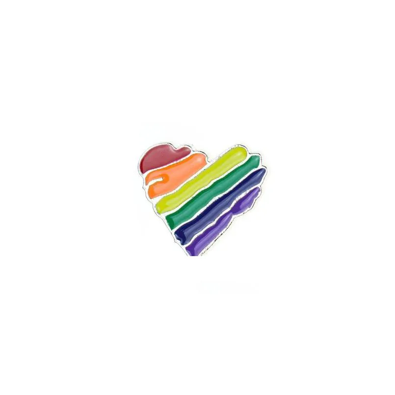 creative rainbow color brooches men women love heart flag alloy cartoon cute clothes brooch pins fashion jewelry accessories gift