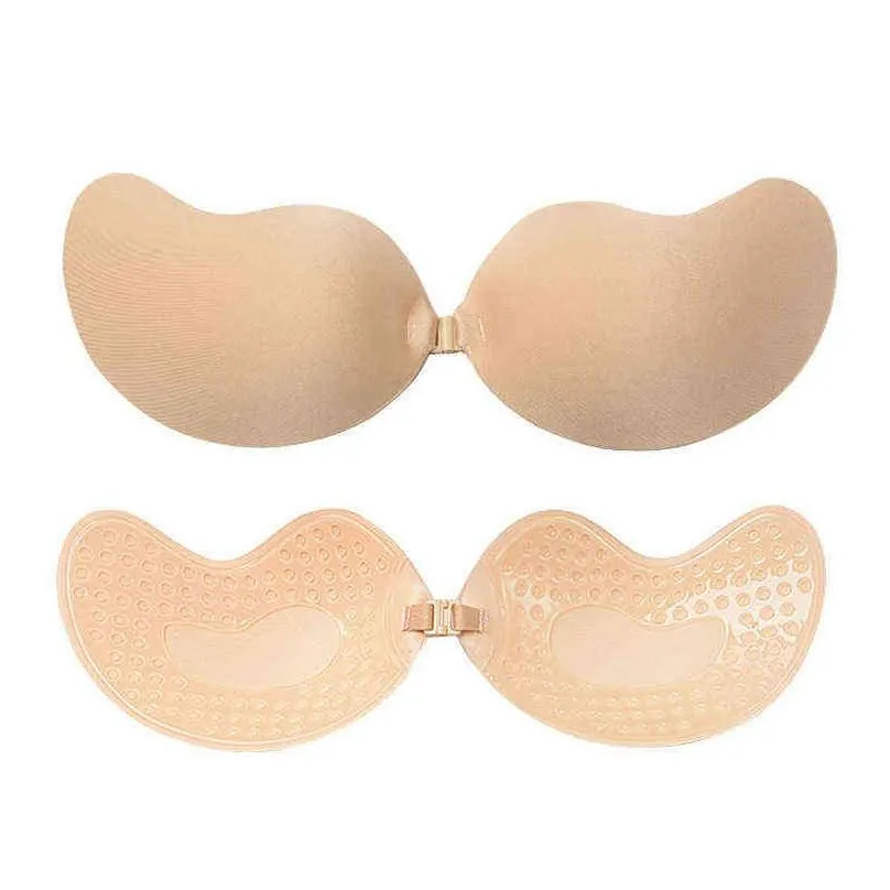5pc invisible push up bra backless strapless bra seamless front closure bralette underwear women self-adhesive silicone sticky bh