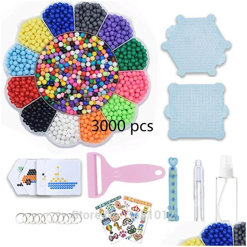 Party Games & Crafts Water Fuse Magic Pearl Sticky Beaddiy Set Tool Pegboard Handicraft Kids Toys For Girls Children Gift Teenage 8 10 Dhoec