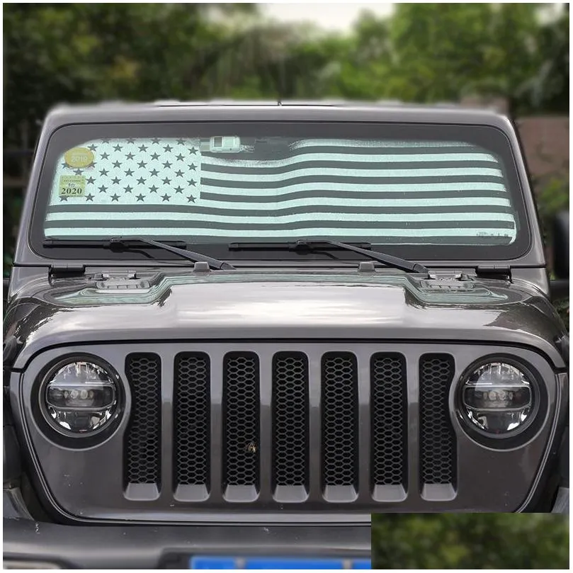 car sunshade front windshield visor american flag sun visor mat for jeep wrangler jl 2018add car accessories