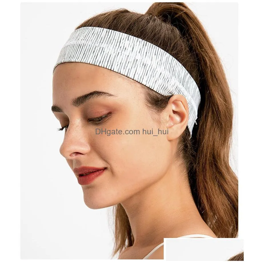 lulu elastic headband for women fashion men trend yoga sports sweat-absorbing unisex band high quality hairjewelry elastic weaving jacquard