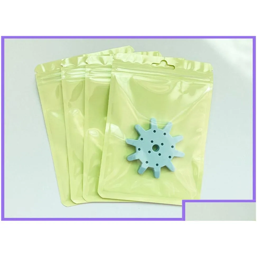 Packing Bags Wholesale 100Pcs Resealable Packaging Bags Small Mylar Plastic With Clear Window For Candy Coffee Beans Tea Dried Flowers Dhw28