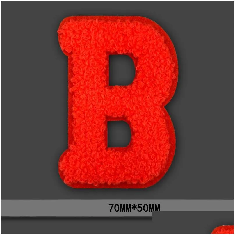 notions 7cm iron on colorful letters c sew ones chenille alphabet embroidered appliques for clothing jackets