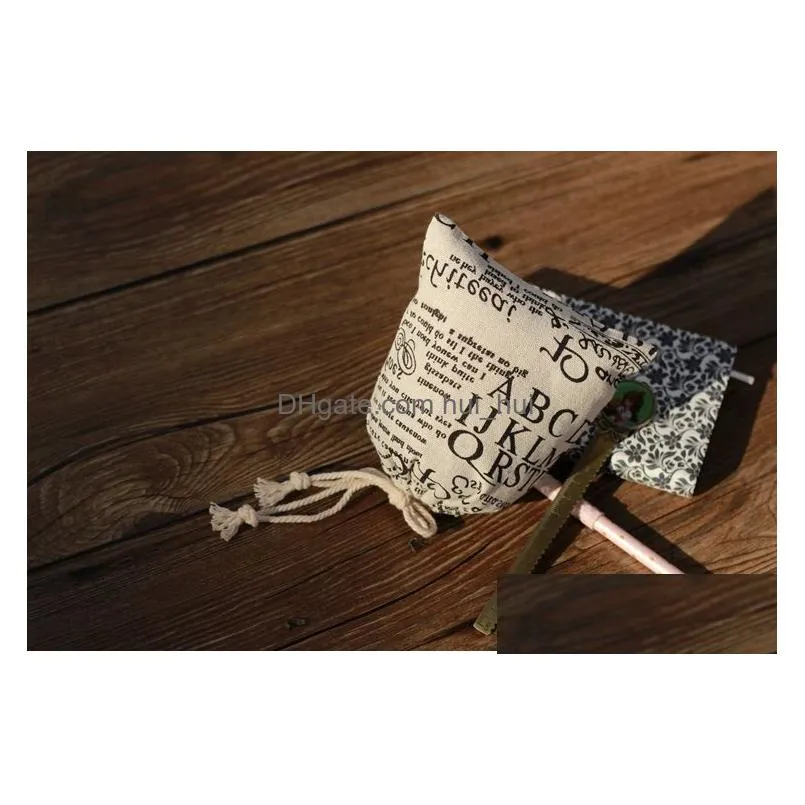 vintage spaper linen gift bag 8x10cm 9x12cm 10x15cm 13x17cm 15x20cm wedding party favor holder sack makeup jewelry pouches332o