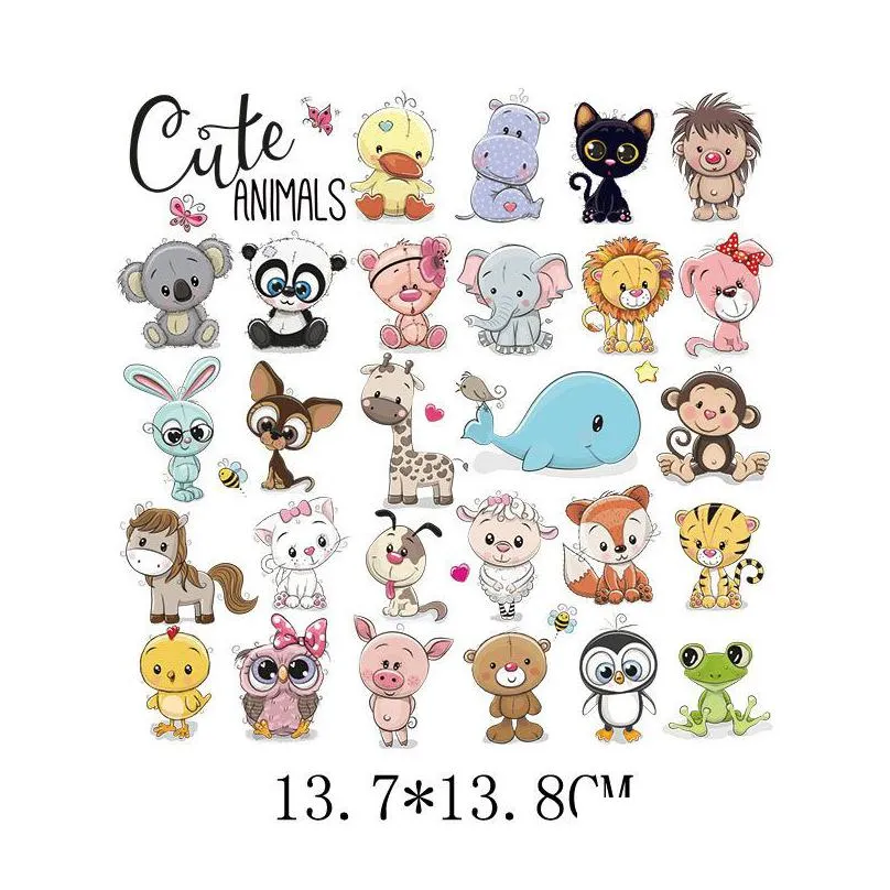 notions iron on cute animales set for kids clothing diy t shirt hoodies applique vinyl unicorn heat transfer clothes stickers costume accessories