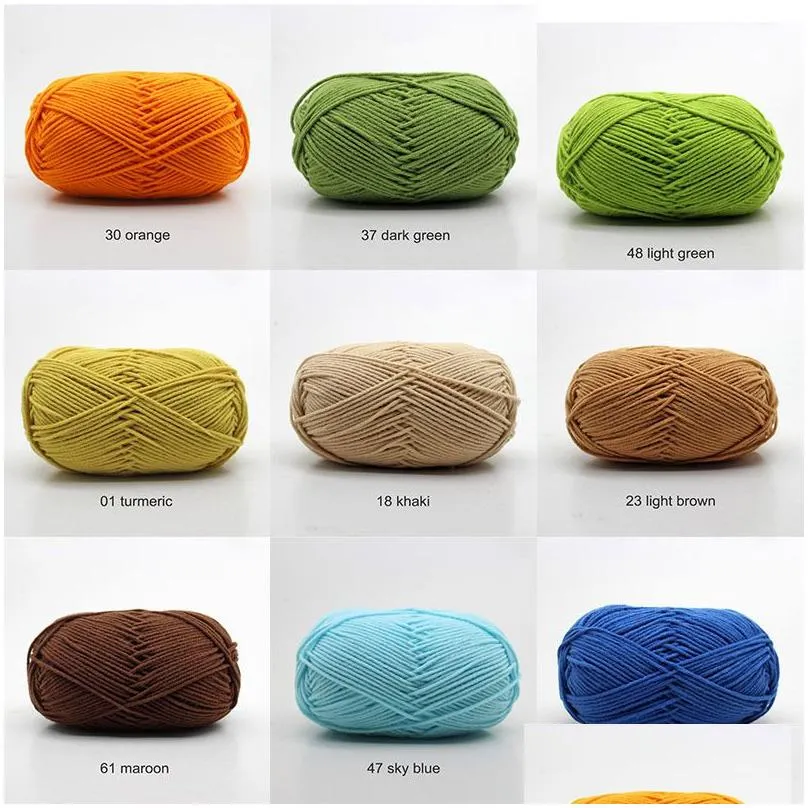 Party Favor Soft Hand Knitting Supplies 22 Colors Knit Blanket Toy Wool Cloghet Yarn 50G Diy Sweater Milk Cotton Anti-Static Home Gard Dhcqu