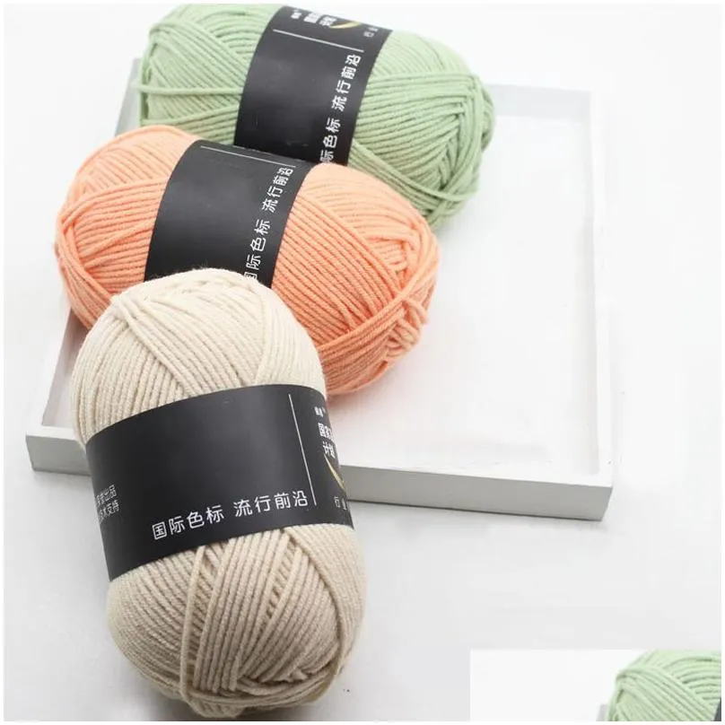 Party Favor Soft Hand Knitting Supplies 22 Colors Knit Blanket Toy Wool Cloghet Yarn 50G Diy Sweater Milk Cotton Anti-Static Home Gard Dhcqu