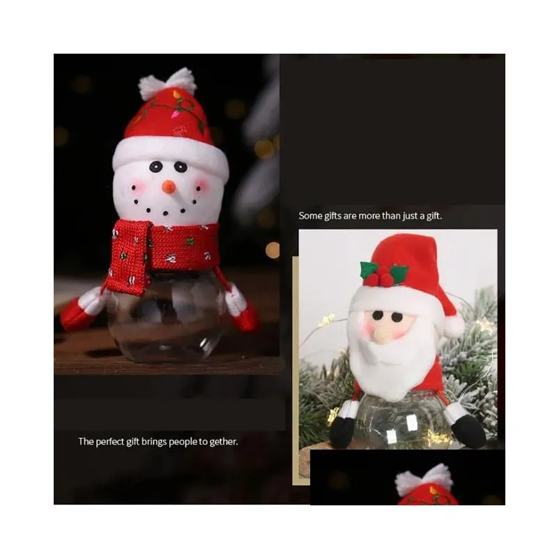 Christmas Decorations Plastic Candy Jar Christmas Theme Small Gift Bags Box Crafts Home Party Decorations Home Garden Festive Party Su Dhgfe