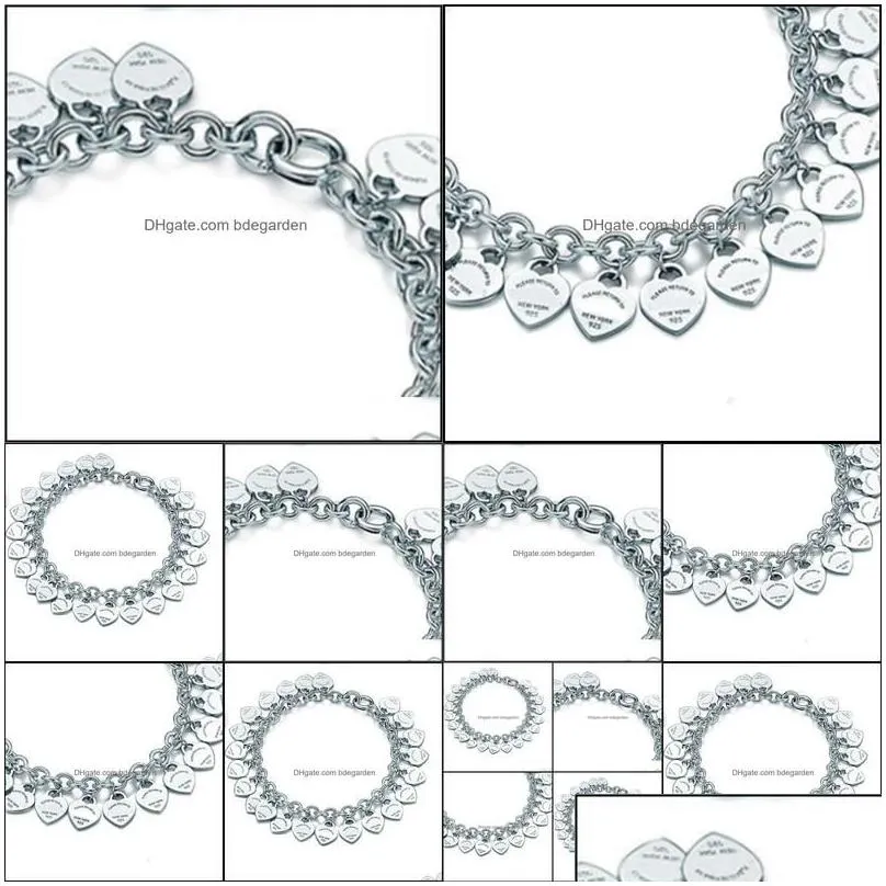 link chain bracelets jewelry sterling sier 925 classic fashion heart card ladies bracelet holiday gift 200925 drop delivery 2021 pdqzb