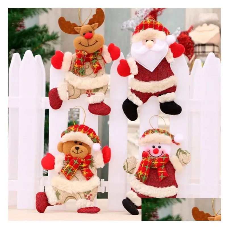 Christmas Decorations Cute Christmas Tree Decoration Pendant Santa Clause Bear Snowman Elk Doll Hanging Ornaments For Home Home Garden Dhsx0