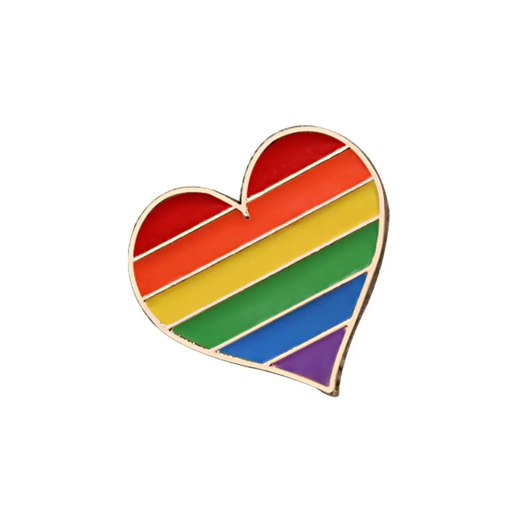 fashion rainbow colors gay brooch for men women love heart brooches pins alloy badge lgbt jewelry pin clothing gift accessories