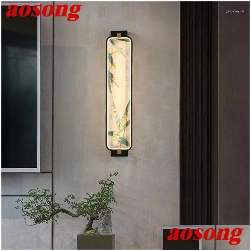 Wall Lamps Wall Lamps Aosong Modern Fixture Led Light Creative Indoor Decorative For Home Living Room Corridor Bedroom Lights Lighting Dhqek