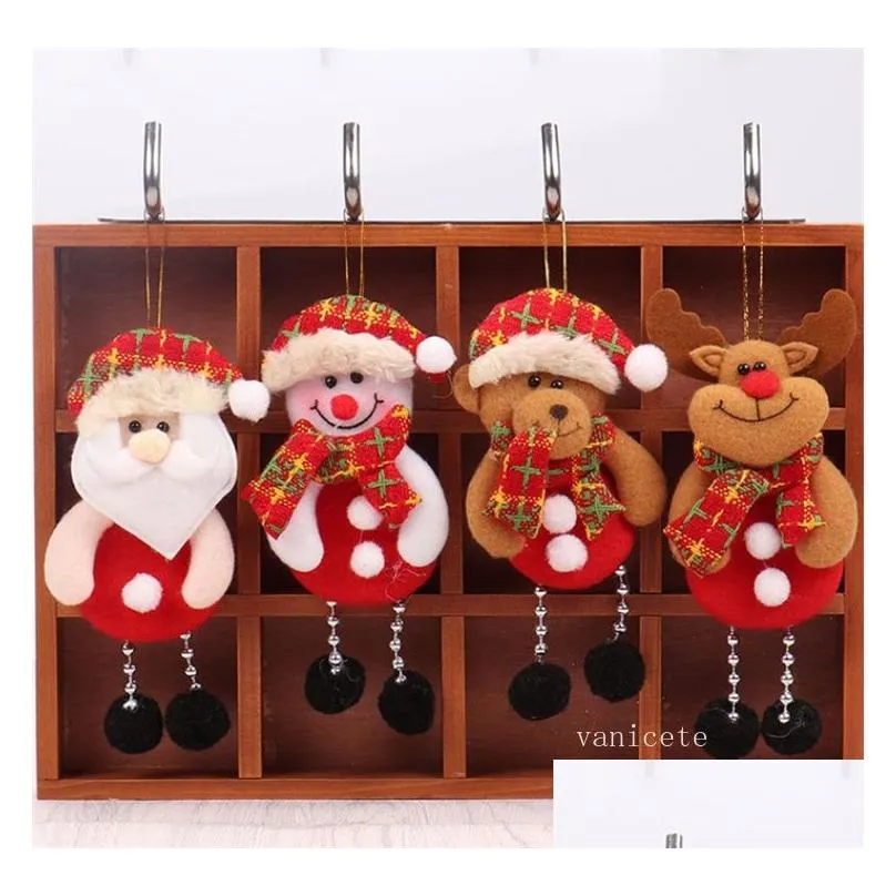 Christmas Decorations Cute Christmas Tree Decoration Pendant Santa Clause Bear Snowman Elk Doll Hanging Ornaments For Home Home Garden Dhsx0