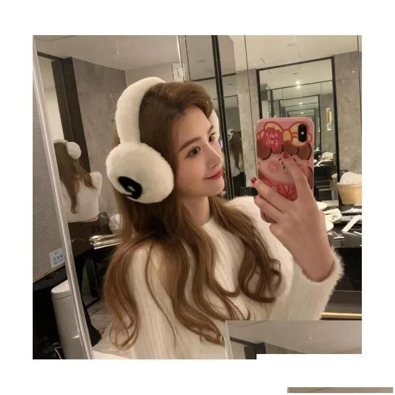 designer thick rabbit fur wool earmuffs fashion warm ear er autumn and winte for women headwear drop delivery