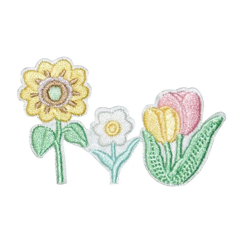 notions iron ones flower appliques stickers 8 patterns decorative embroidered for craft diy clothes dress hat