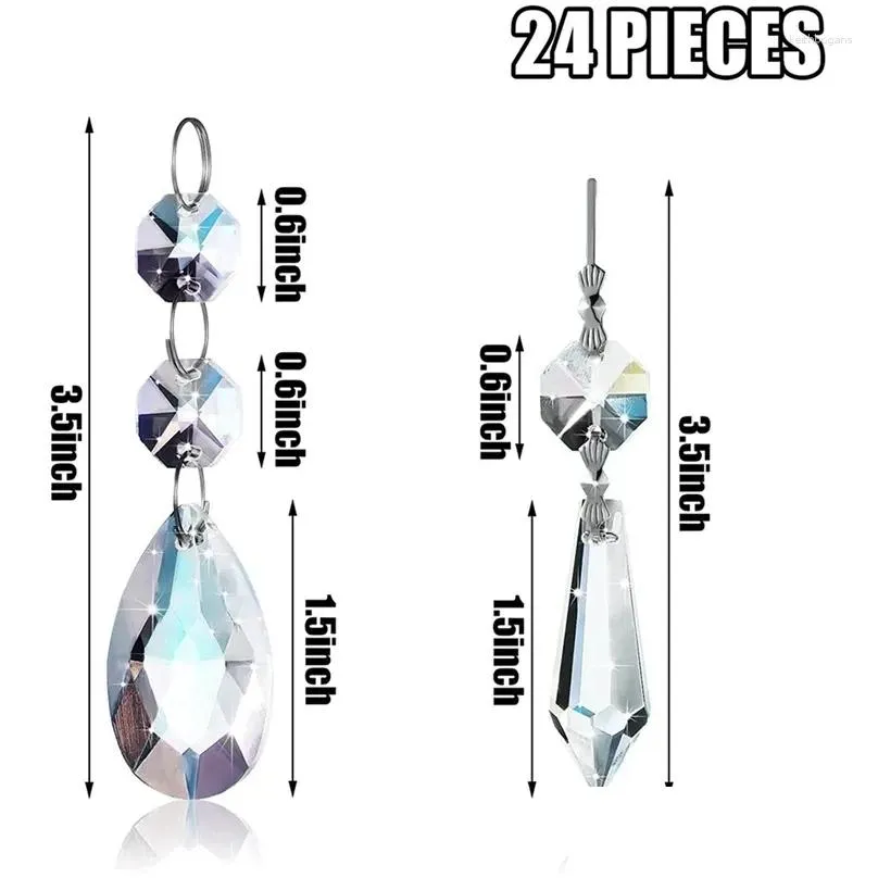 Chandelier Crystal Chandelier Crystal 48 Pcs Prisms Pendants Set 38 Mm Clear Teardrop Icicle Crystals Parts Replacement Lights Lightin Dh8Fj