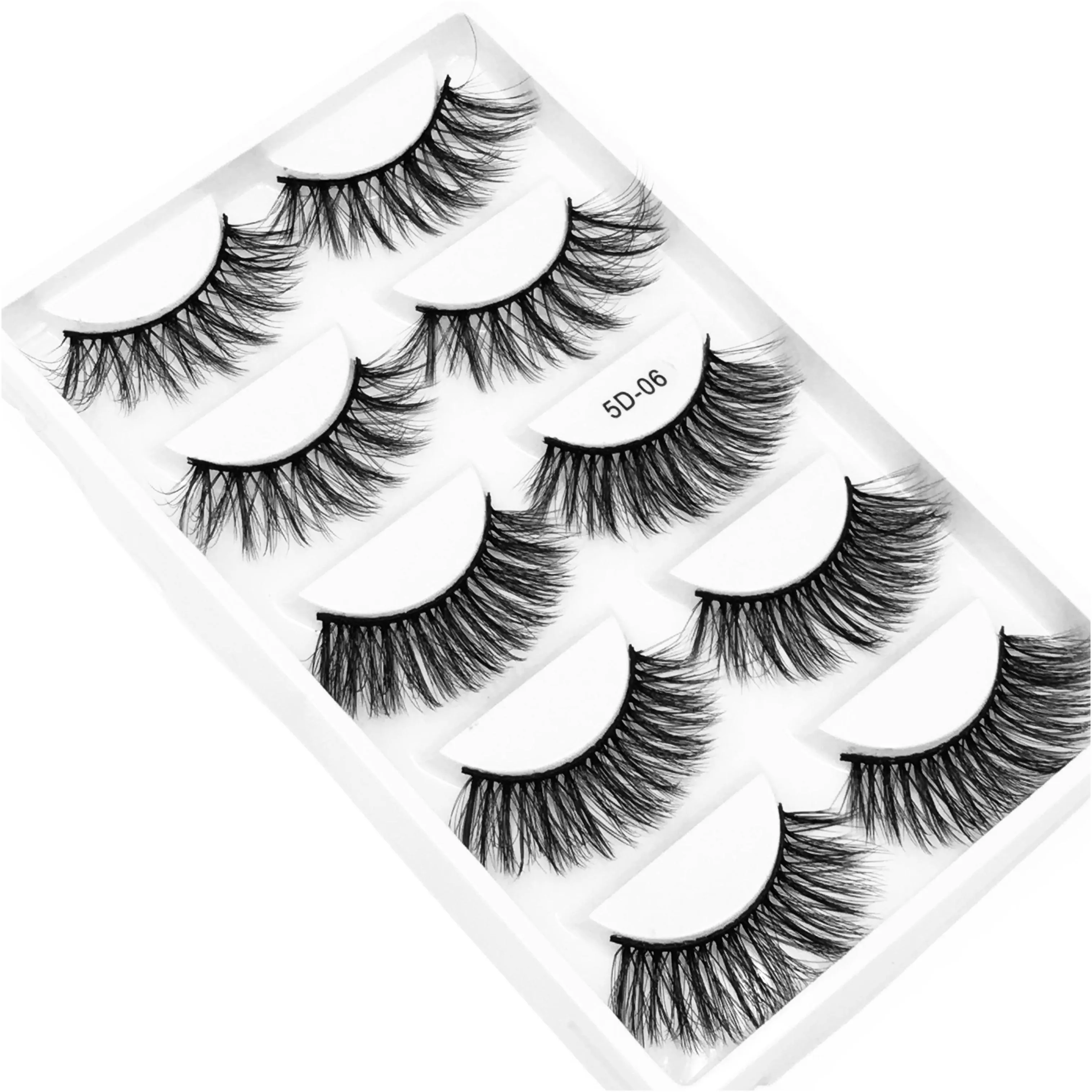 5 pairs 3d faux mink hair soft false eyelashes fluffy wispy thick lashes handmade soft eye makeup extension tools