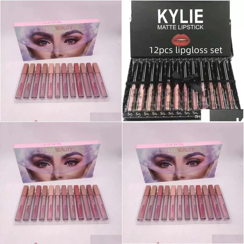 12pcs matte liquid lip gloss collection lipstick set lipgloss rouge a levre maquillage kit