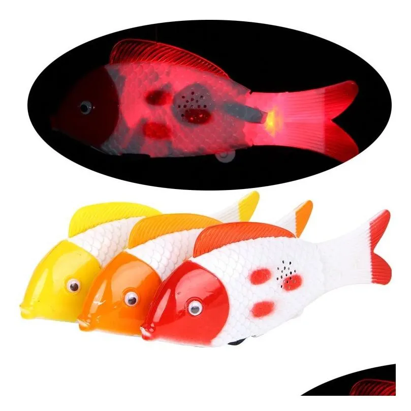 Novelty Lighting Wholesale Led Glowing Fish Toy Flash Electric Uni Children Singing Flashing Y Clownfish Babies Lovely Lights Lighting Dhhq7