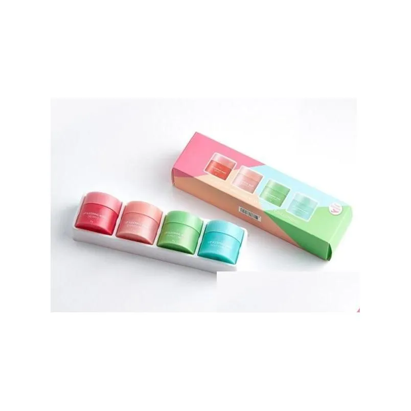 korean brand special care 8g lip balm lip sleeping mask 4pcs/set scented nutritious moisturizing lips cares cream