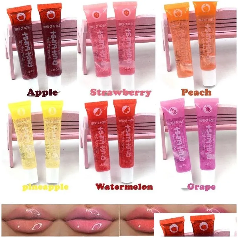 fruit burst lip oil scented lip gloss plumping lipsgloss jelly big lips gloss moisturizer shiny vitamin e mineral oil