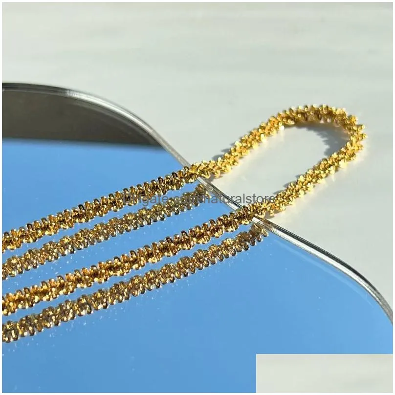 Chains Dasein Acc Ins 18K Gold Plated Tarnish Stainless Steel 4Mm Bouquet Chain Necklace Waterproof Jewelry For Womenchains Dhccx