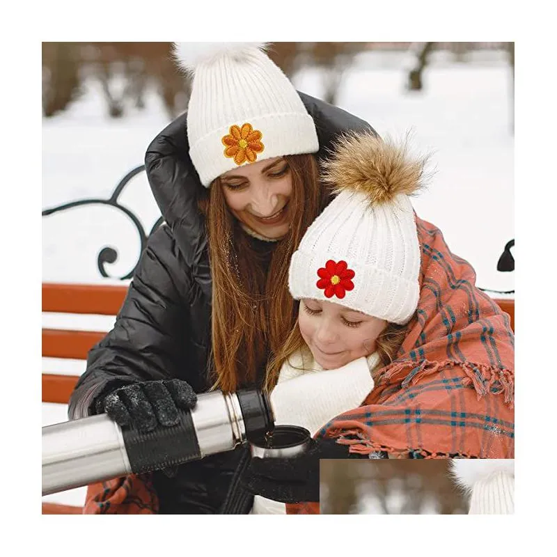 notions colorful daisies flower embroidered sew on or iron ones applique clothes pants hat jeans backpacks