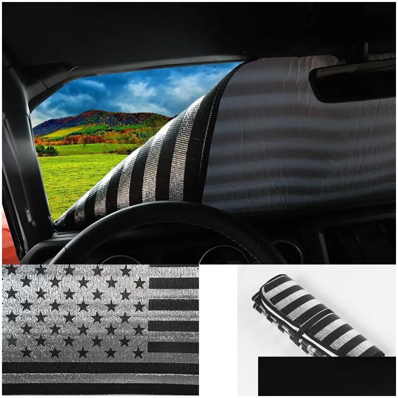 car sunshade front windshield visor american flag sun visor mat for jeep wrangler jl 2018add car accessories