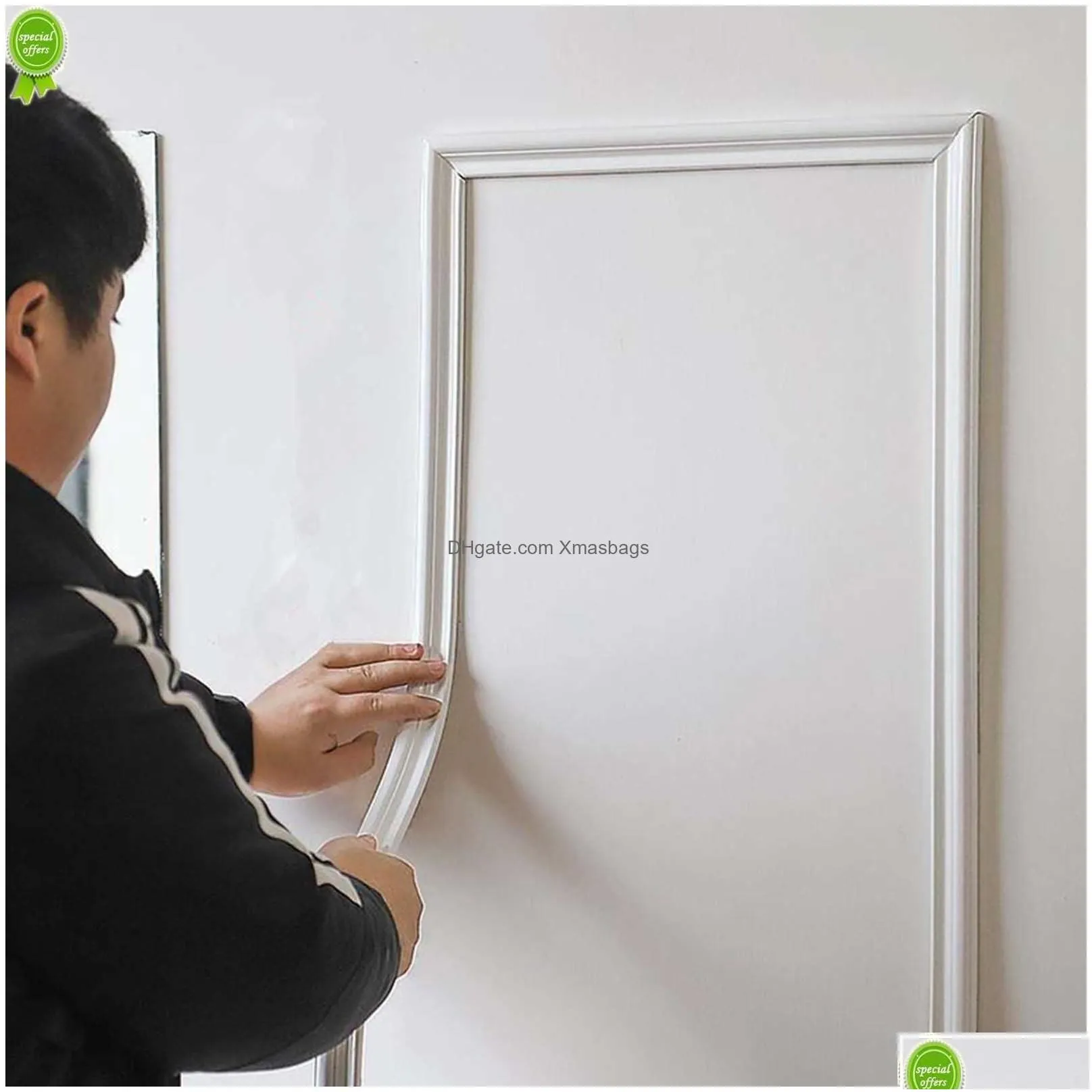 Wall Stickers Self-Adhesive Waterproof Skirting Waistline Tv Background Frame 3D Foam Border Edge Pressing Strip For Home Decoration