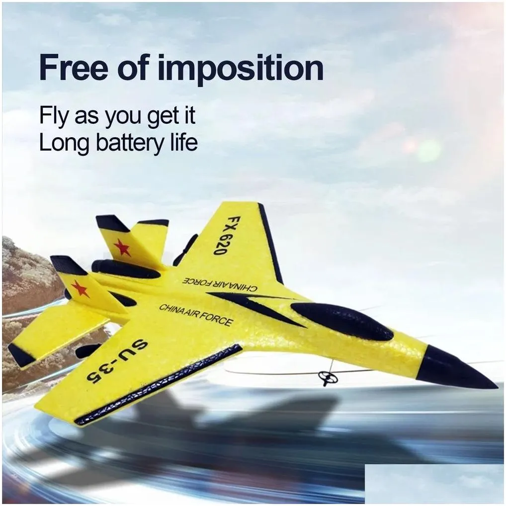 Electric/Rc Aircraft Rc Foam Su-35 Plane 2.4G Radio Control Glider Remote Airplane Boys Toys For Children Ot8Dn