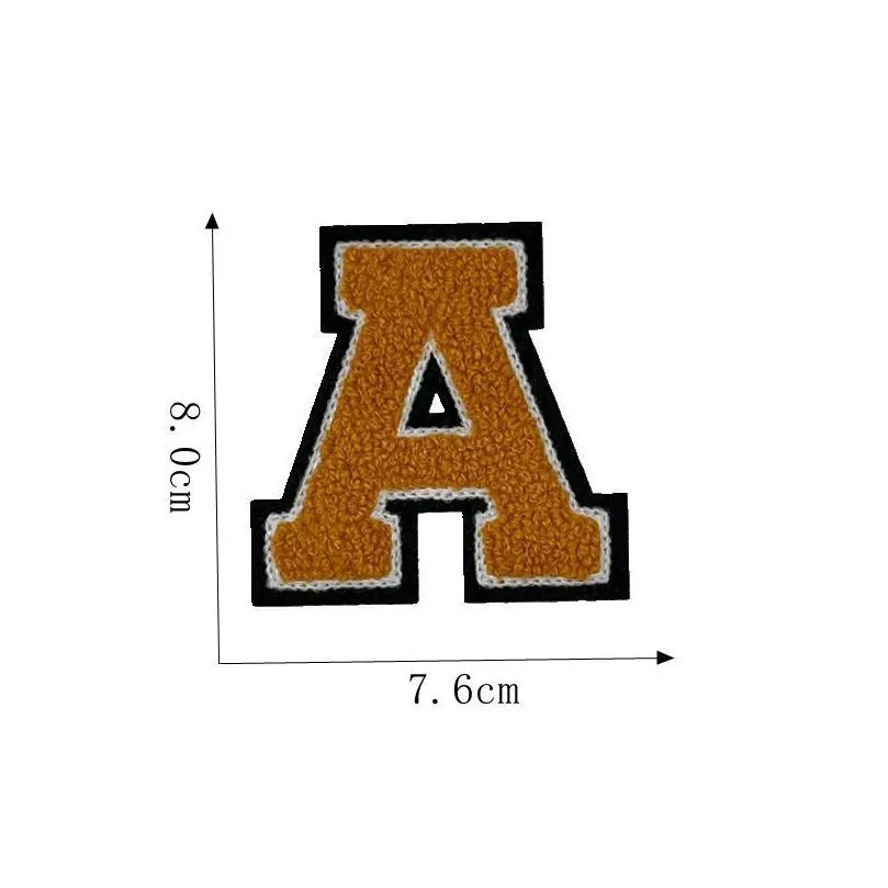 notions iron ones for clothing 3.1 inch ginger chenille english letter a-z iron repair alphabet sewing appliques clothing