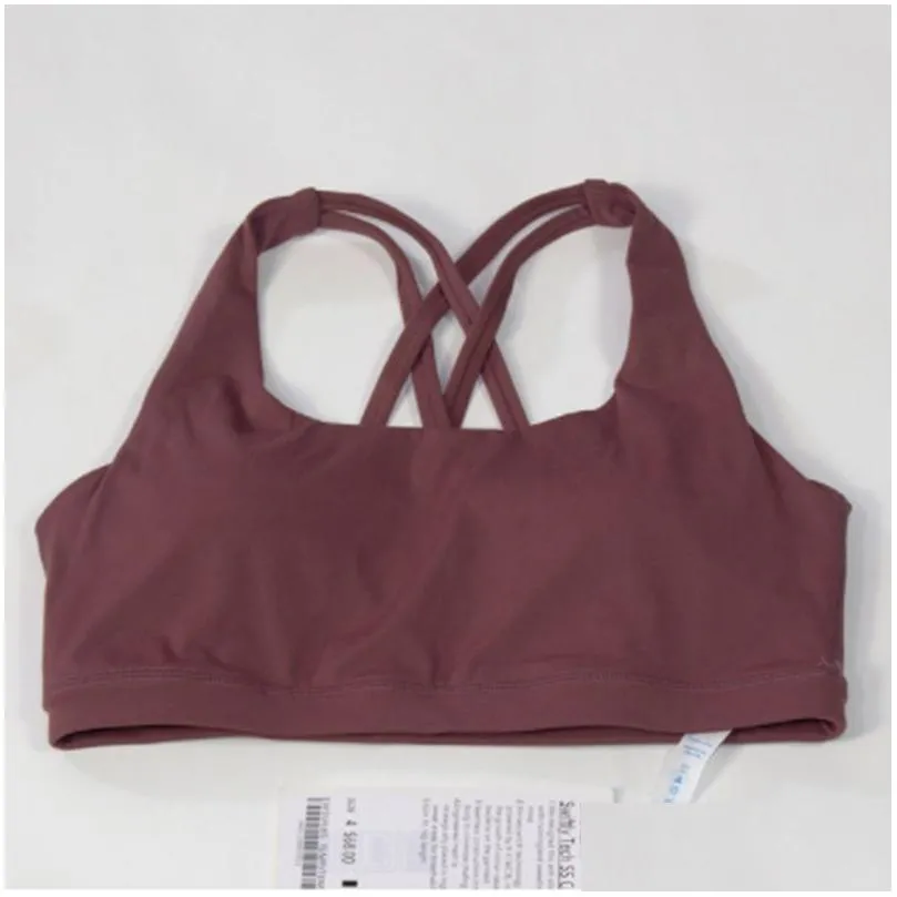 Yoga Outfit Lu-088 High Quality Fitness Yoga Bra Women Gym Tank Top Butter Soft Cross Back Vest Athletic Impact Brassiere With Chest P Dhefo