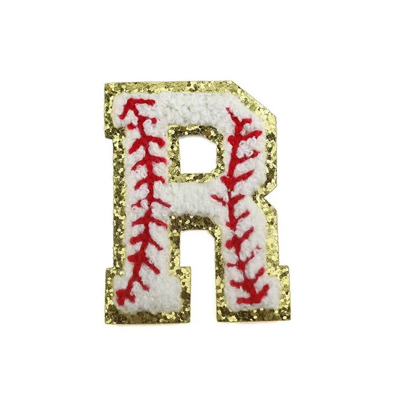 sewing notions a-z softball letter iron on glitter towel embroideryes alphabet applique for diy clothing hats garment accessories size