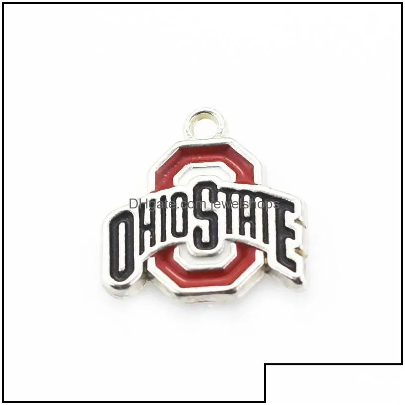 charms us ncaa football university team ohio state buckeyes dangle charm diy necklace earrings bracelet bangles buttons sp jewelshops