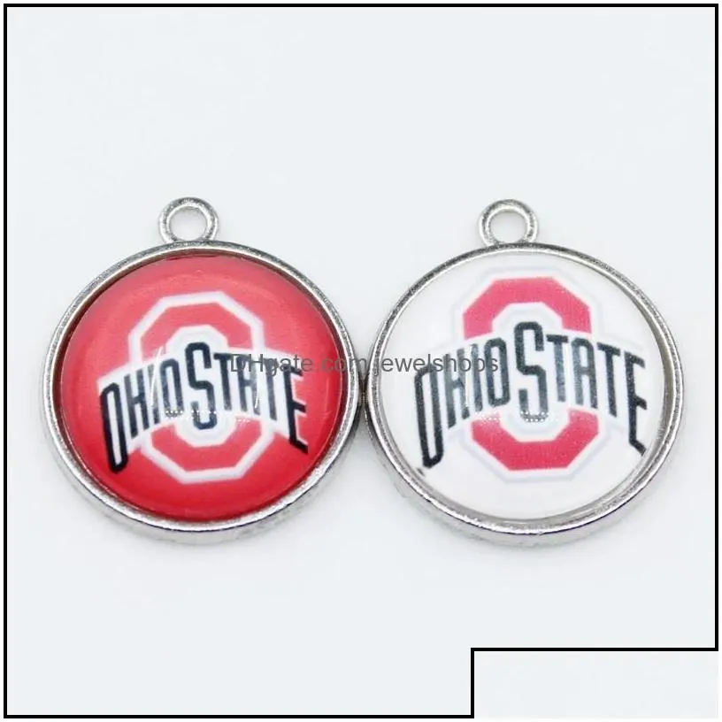 charms us ncaa football university team ohio state buckeyes dangle charm diy necklace earrings bracelet bangles buttons sp jewelshops