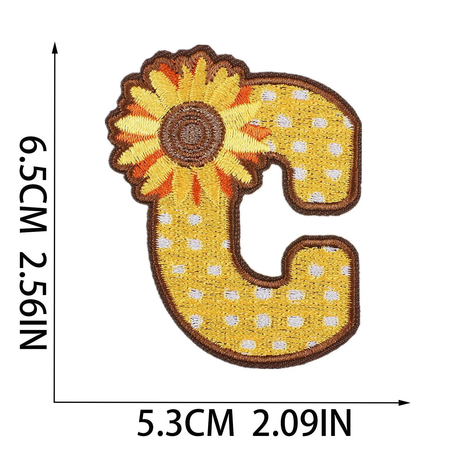 notions 26 pieces iron ones 6.5 cm letters a to z alphabetes mushroom pumpkin shape diy motif embroidered appliques for clothing jackets