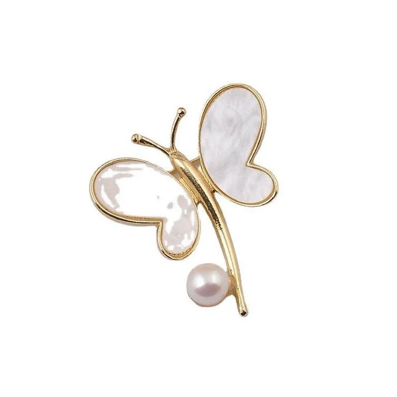  fashion natural pearl butterfly flower brooch women cute high quality dragonfly brooches pins clothing lady jewelry decorative