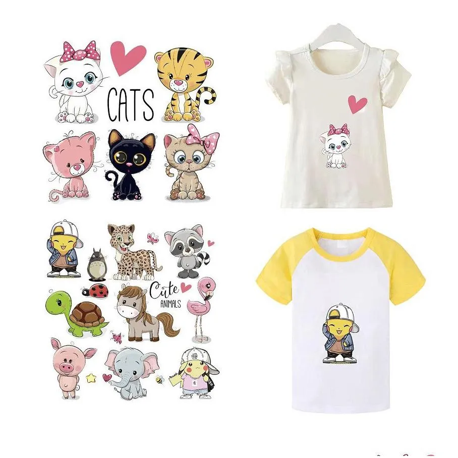 notions iron on cute animales set for kids clothing diy t shirt hoodies applique vinyl unicorn heat transfer clothes stickers costume accessories