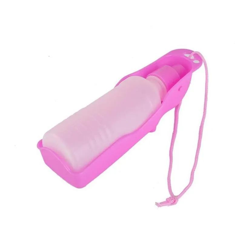  3 color 250ml pet dog cat water feeding drink bottle dispenser travel portable foldable plastic feeding bowl travel pet water