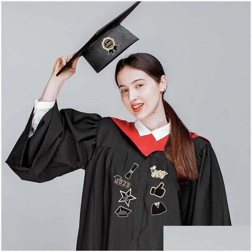 8 pcs class of 2023 graduation embroideredes congrats grad iron on decorative applique emblem diy crafts accessories for clothing jacket