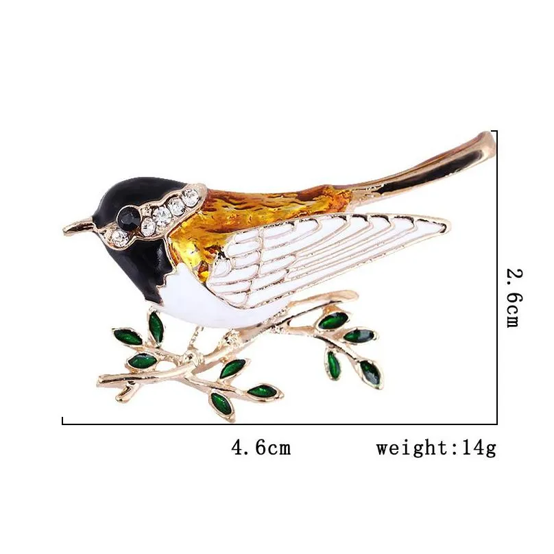 cute animal magpie brooch for men women creative bird pins unisex suit jacket clothing collar pin buckle fashio jewelry gift
