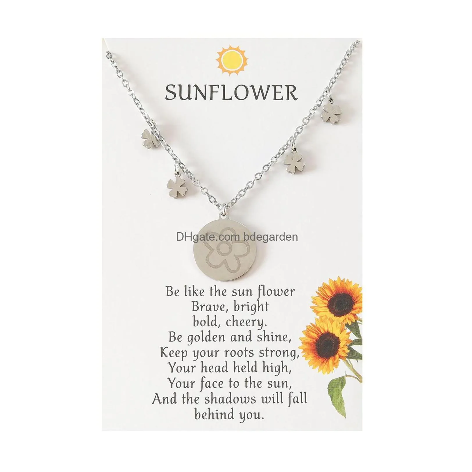 pendant necklaces fashion metal sunflower necklace 2022 trendy personality flower charm for women girls jewelry drop delivery pendant