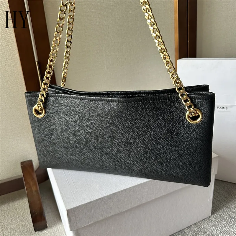 Designer Luxury MEDIUM NEWSPAPER BAG IN SUPPLE CALFSKIN BLACK Chain Strap 114253 Crossbody Shoulder Bag 7A Best Quality