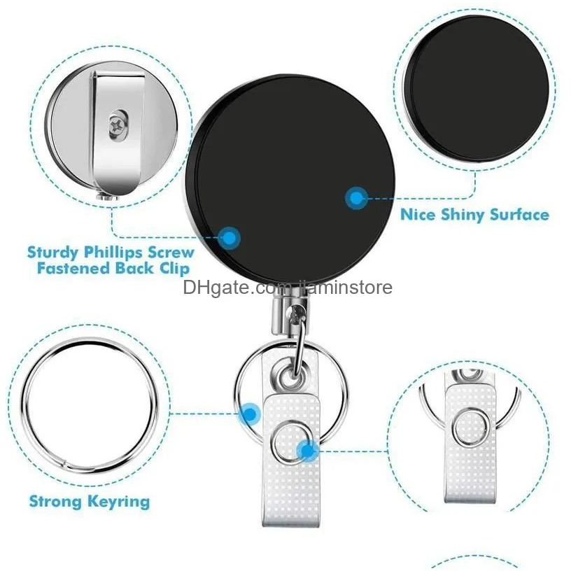 Key Rings Wire Rope Elastic Keychain Sporty Recoils Retractable Alarm Chain Antilost Telescopic Ring Keys Trinket Badge Reel Belt Clip Dhw6M