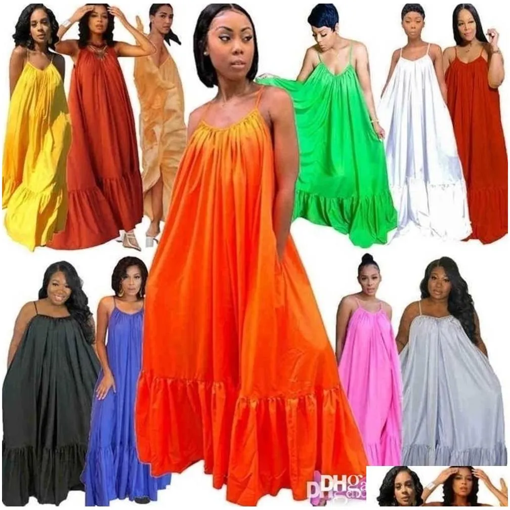 plus size s- 5xl casual clothing maxi dresses for women designer sexy sling sleeveless long sundress wedding dress 16 colors