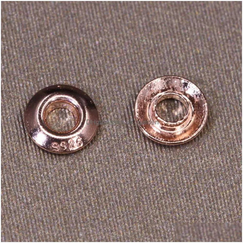 s925 sterling silver 3.5 mm spacer chicken eye buckle road through edison pearls cap diy gasket plug ps8a009