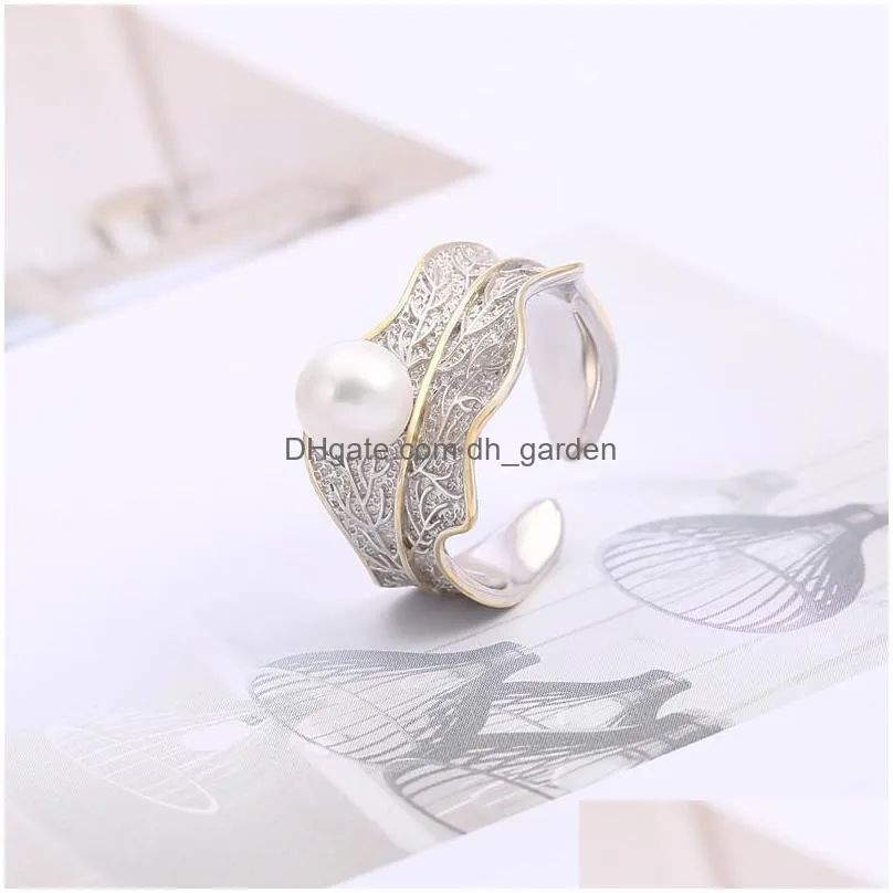 cross-border e-commerce europe and the united states fashion new pearl ring s925 silver diy mount accessories manufacturers direct