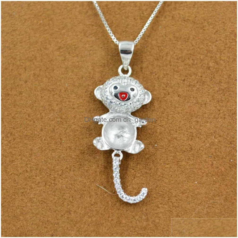 pearl necklace pendant support s925 pure silver pearl pendant diy necklace silver accessories micro zircon wholesale dz053