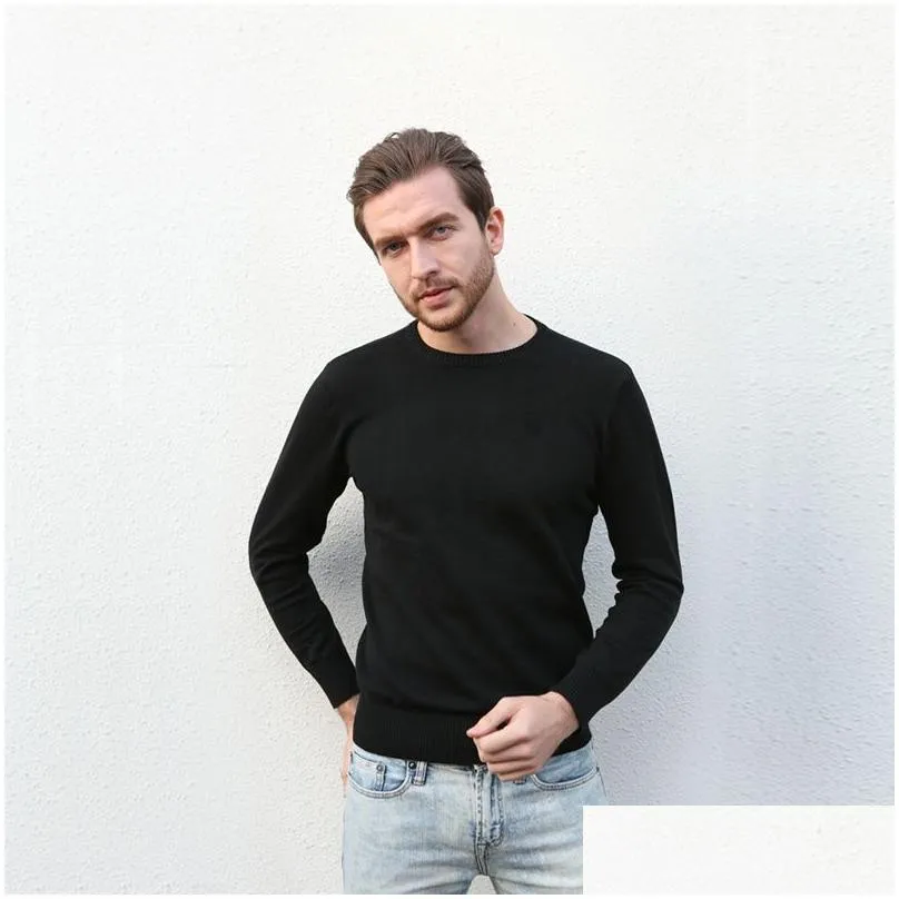 wholesale 2017 -selling high-end casual fashion round neck mens polo sweater brand 100% cotton pullover mens sweater 